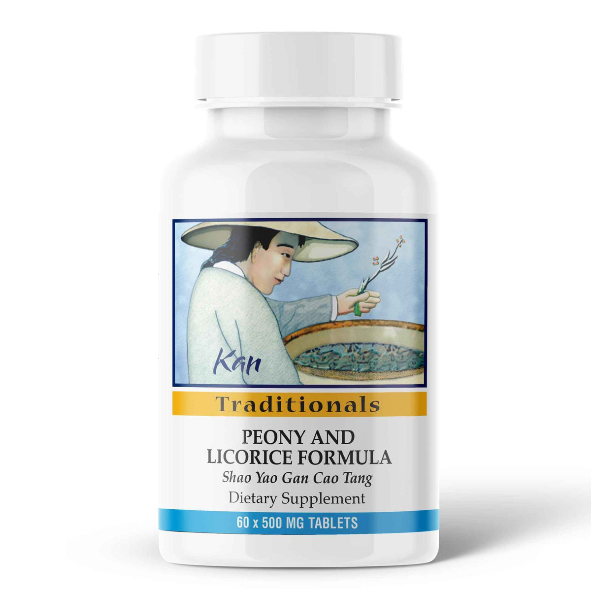 Kan Herbs Company Peony & Licorice Formula Tablets - Traditional Chinese Herbal Blend with White Peony Root & Chinese Licorice to Support Liver Balance, Muscle Comfort & Digestive Harmony, 60 Tablets