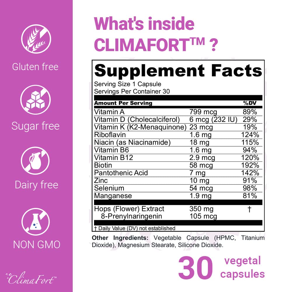 ClimaFort - Menopause Capsules - Food Supplement