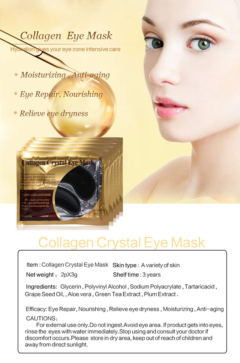 Felico Black Crystal Collagen Under Eye Patches (30 Pairs)