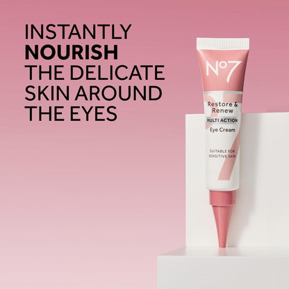 No7 Restore & Renew Multi Action Eye Cream (15ml) – Advanced Anti-Aging & Skin Renewing Treatment for Wrinkles, Dark Circles & Puffiness