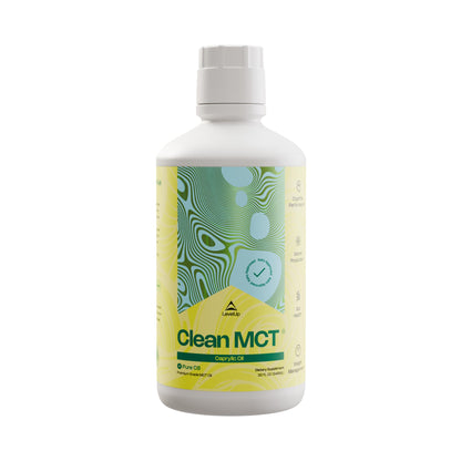 LevelUp Clean MCT Oil, 100% C8 Caprylic Acid, Keto, 32 oz