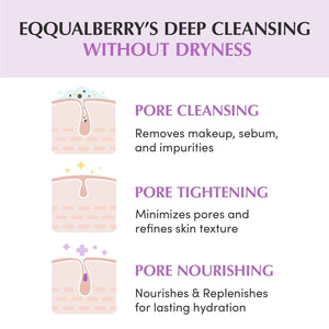 EQQUALBERRY Purple Rice Pore Smoothing Cleansing Oil – Deep Cleansing for Pores & Blackheads | Korean Oil Cleanser for Face & Makeup Remover