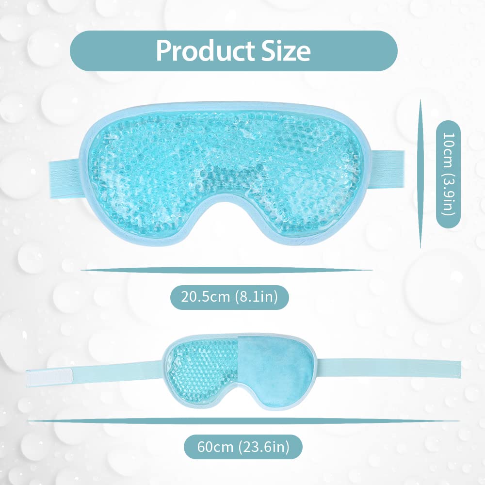 NEWGO Cooling Eye Mask Cold Ice Pack – Puffy Eyes, Dark Circles, Headache & Stress Relief (Blue 2 Pack)