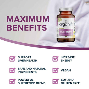 Organifi - Liver Reset - Liver Detox - Digestive and Immune Support - Promotes Cellular Energy Production, 30 Capsules