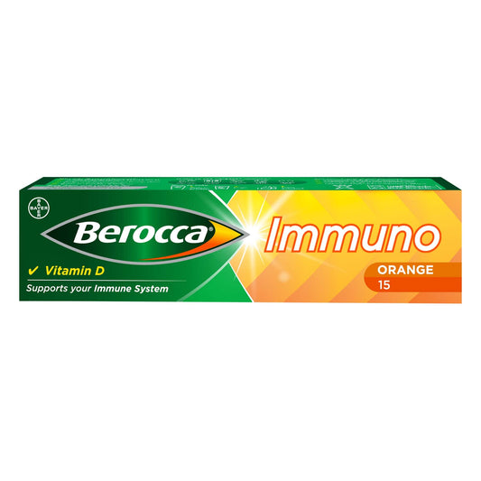 Berocca Immuno Effervescent Tablets, 11 Vitamins and Minerals, Including Vitamins D, C