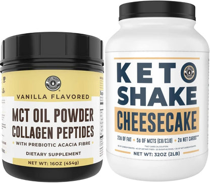 Left Coast Performance Keto MCT Powder + Collagen and Keto Cheesecake Meal Replacement