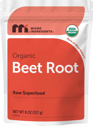 Micro Ingredients Organic Beet Root Powder, 4lb (64 oz) - Nitric Oxide Supplement, Water Soluble, Highly Concentrated Raw Beet Supplement, Superfood Drink Mix, Non-GMO, Plant Based