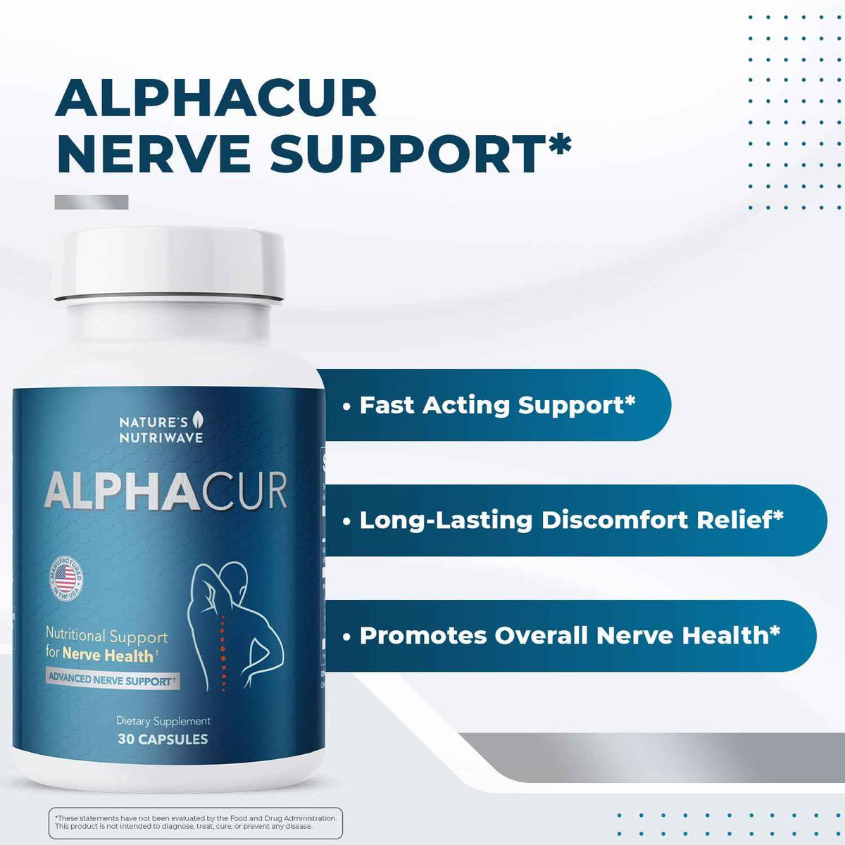 Nature’s NutriWave Alphacur - Natural Supplement with Magnesium, Alpha Lipoic Acid, Turmeric & CoQ10 - Non-GMO, 100% Natural, Made in the USA, GMP-Certified - 30 Capsules, 2 Month Supply