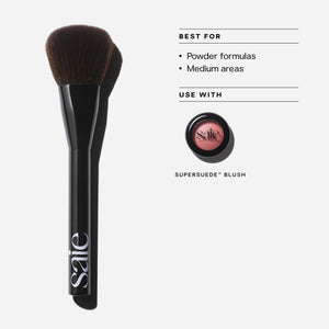 Saie Powder Blush Brush - Fluffy Makeup Brush for Cheeks - Ultra-Soft Tapered Bristles for a Precise, Diffused Application - For Pressed or Loose Powder Face Makeup, Bronzer + Blush - Vegan (1 Count) SaieBuy Supplements Australia