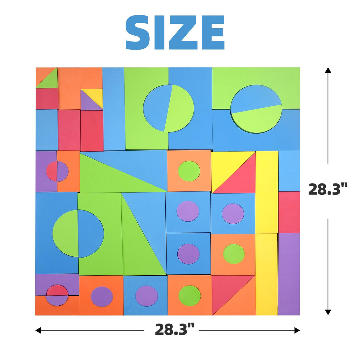 Bingyouth Large Building Foam Blocks for Toddlers, EVA Stacking Foam Building Blocks Toy Set, Non-Toxic, Washable, Early Learning Construction Toys & Gifts for Kids Boys & Girls (Blue, Pieces, 60)