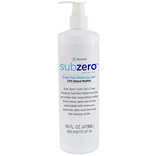 Sub Zero Cooling Pain Relief Gel, 16oz Bottle with Pump - Joint Relief and Nerve Pain Relief Cream for Muscle Deep Pain Relief and Arthritis Relief