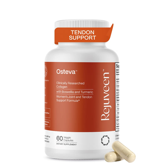 Rejuveen Osteva Joint Support Supplement for Women - High Potency Collagen, Turmeric, Boswellia - for Flexible Cartilage & Tendons