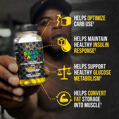 ALPHA LION Gains Candy, Supplement Pills that Support Weight Loss, Appetite Suppressant, Keto-Diet Friendly, Decrease Body Fat, Upgrade Energy & Workout Performance, 60 Capsules (MitoBurn)