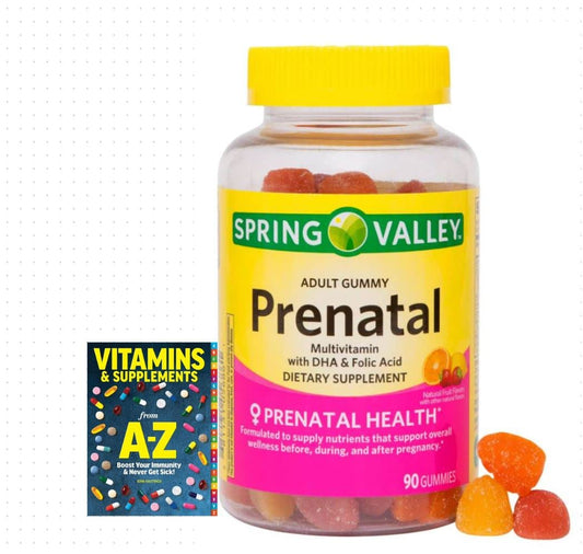 Spring Valley Adult Gummy Prenatal Multivitamin with DHA & Folic Acid, Natural Fruit Flavors