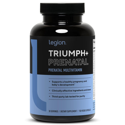 LEGION Triumph Prenatal Daily Sport Multivitamin Supplement - Vitamins and Minerals for Athletes Helps with Energy for Sports & Bodybuilding Workouts. 30 Servings