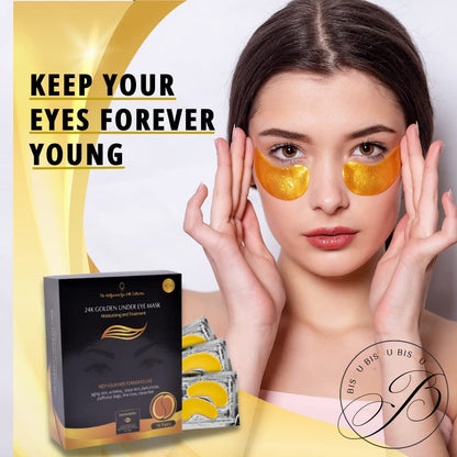 24K Gold Luxury Under Eye Patches - Radiant Glow (16 Pairs)