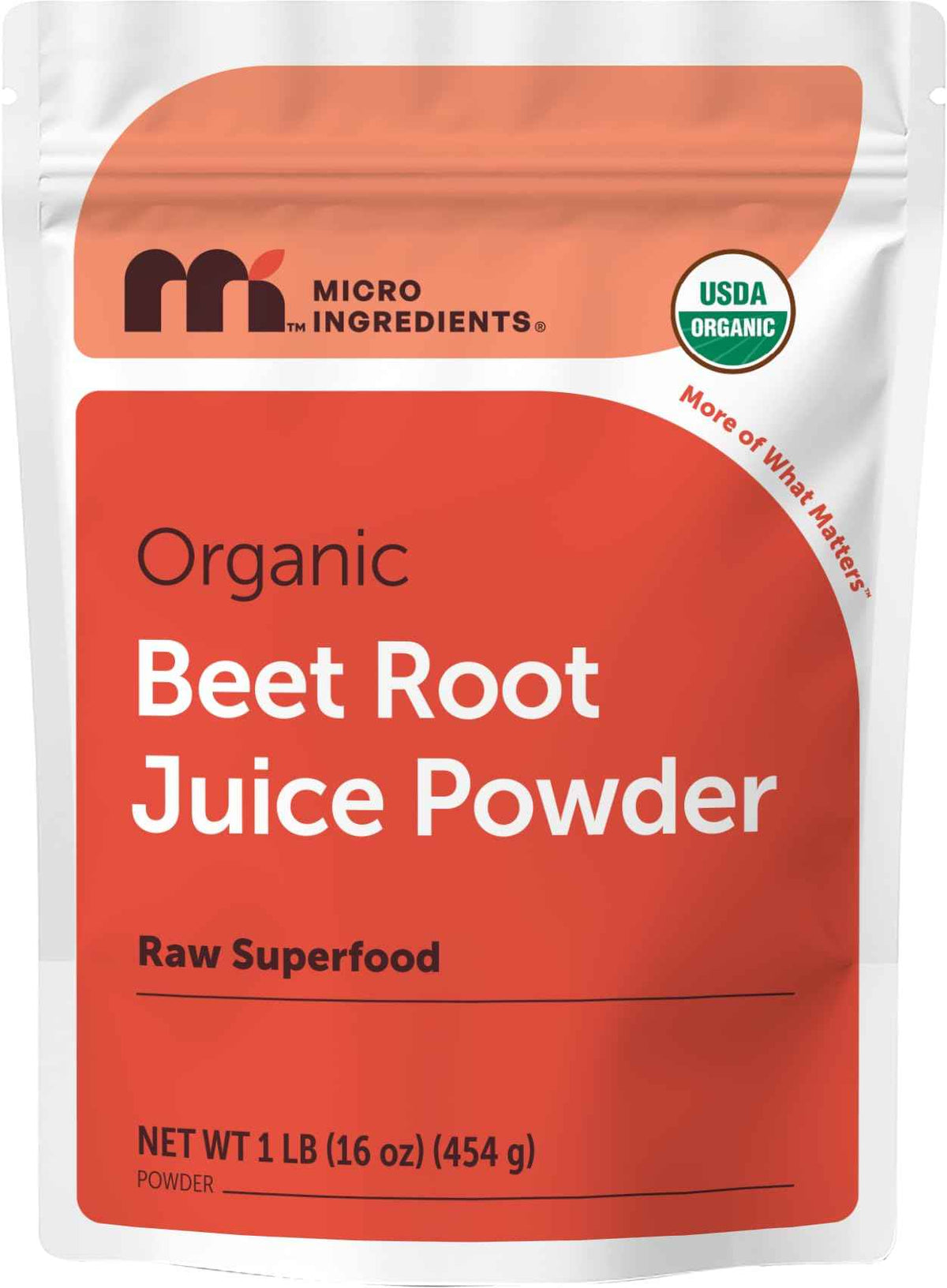 Micro Ingredients Organic Beet Root Juice Powder, 1 Pound - Water Soluble, Raw Beet Supplement - Powder Drink Mix for Smoothies & Recipes - Non-GMO, Vegan Friendly, Plant Based