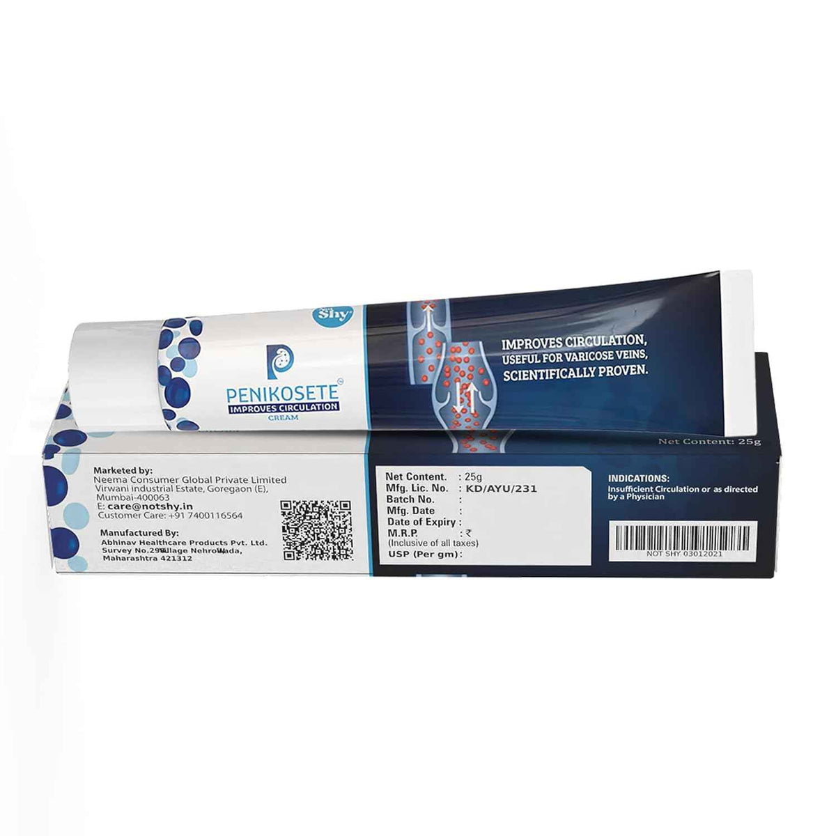 Cream Ayurvedic Solution for Management of Varicose Veins, Spider Veins, Varicocele Helps Reach The Root Cause of varicose Veins Reduces Cramps, Itching & Swelling. Single Tube (25 GMS).