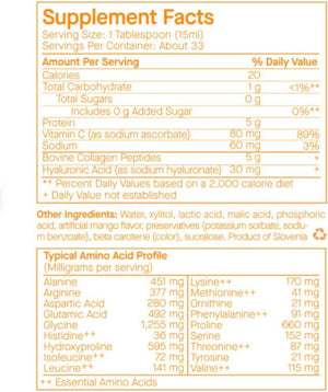 SpoiledChild Collagen Peptides + Vitamin C + Hyaluronic Acid Liquid Collagen Mango Flavor 400 ml (13.5 Fl oz)
