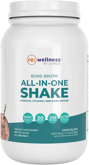 Reignite Wellness by JJ Virgin SHEatine Powder (Unflavored) and Bone Broth All-in-One Shake (Chocolate)