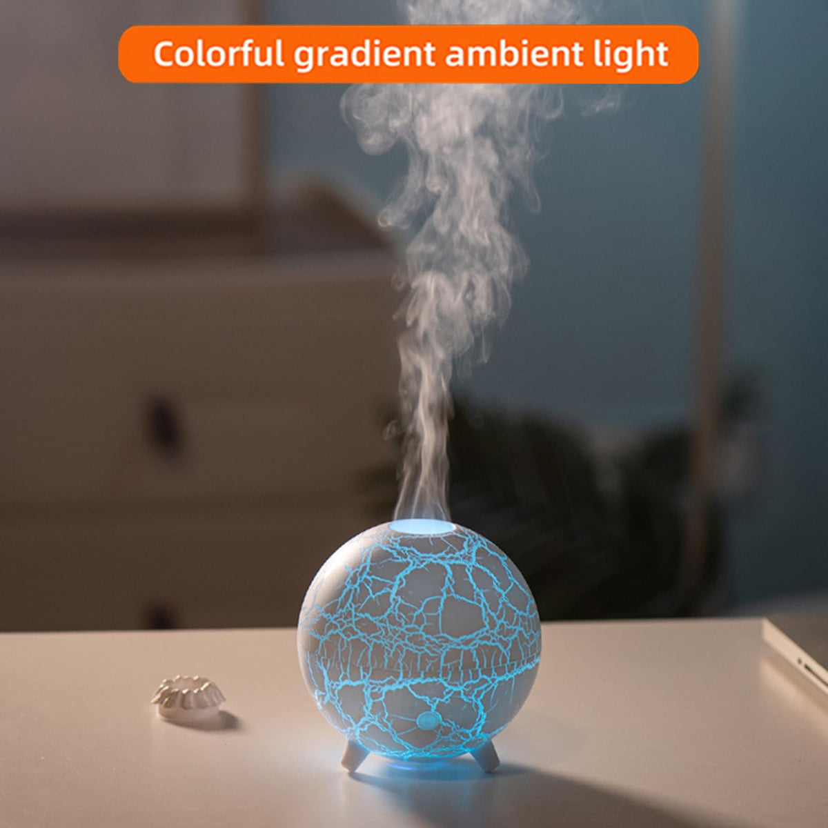 Volcano Humidifier Flame Aromatherapy Diffuser, 7 Colors Flame 200ml Essential Oil Diffusers