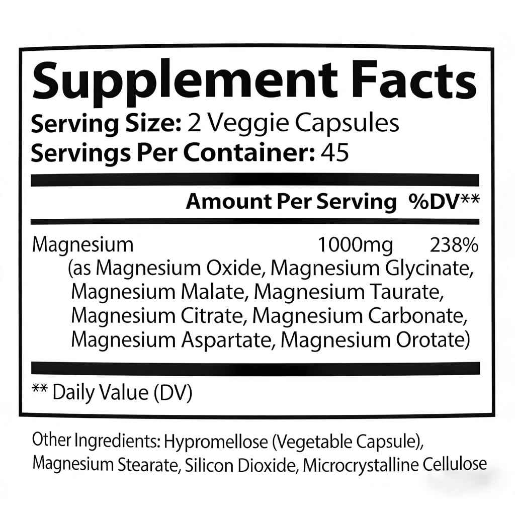 Top Norex Magnesium Complex Ultra - 8 Elemental 1000mg Magnesium Blend, Easy Absorption, 90 Capsules (1) Top Norex buy supplements Au