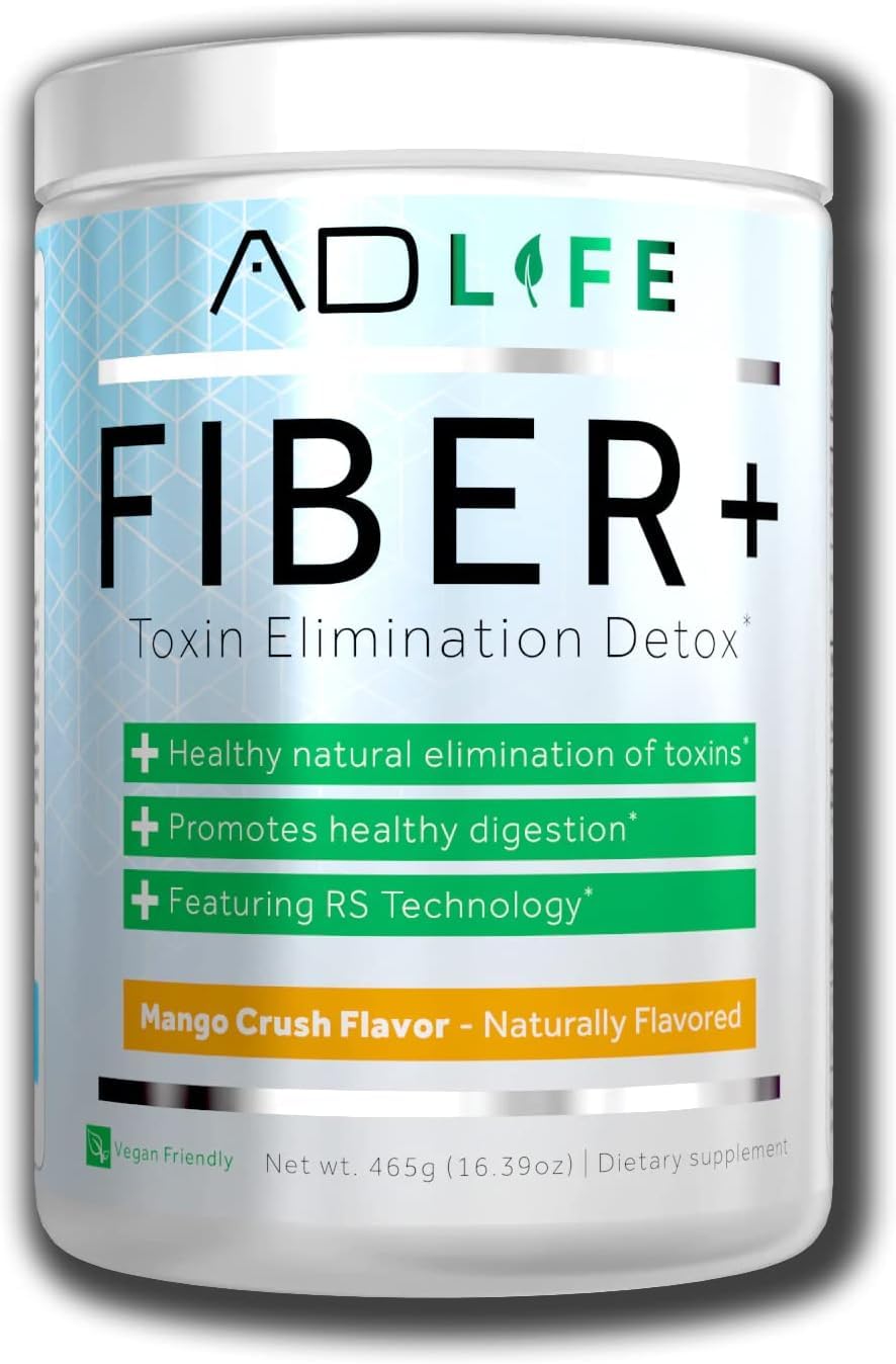 Project AD Fiber+ Vegan Fiber Supplement Powder, Supports Gut Health and Digestive Regularity (Mango, 16.4 oz)