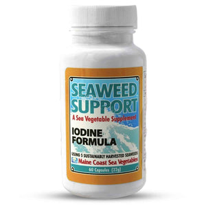 Maine Coast Sea Vegetables Seaweed Support Iodine Formula - Source of Iodine from Seaweed - Daily Use Iodine Supplement - Organic Alaria, Rockweed, Sea Lettuce, Dulse & Bladderwrack blend - 60 Capsule