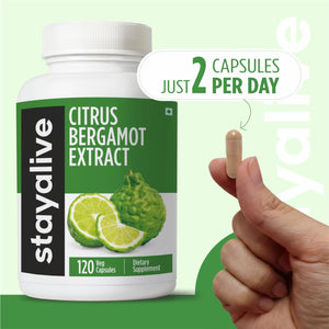 STAY ALIVE Citrus Bergamot Capsules 1000mg, 30:1 Super Extract with 50% Polyphenolic Flavanones, 120 Pills, Citrus Bioflavonoids Supplements for Women & Men | Non-GMO, Gluten-Free STAY ALIVEBuy Supplements Australia