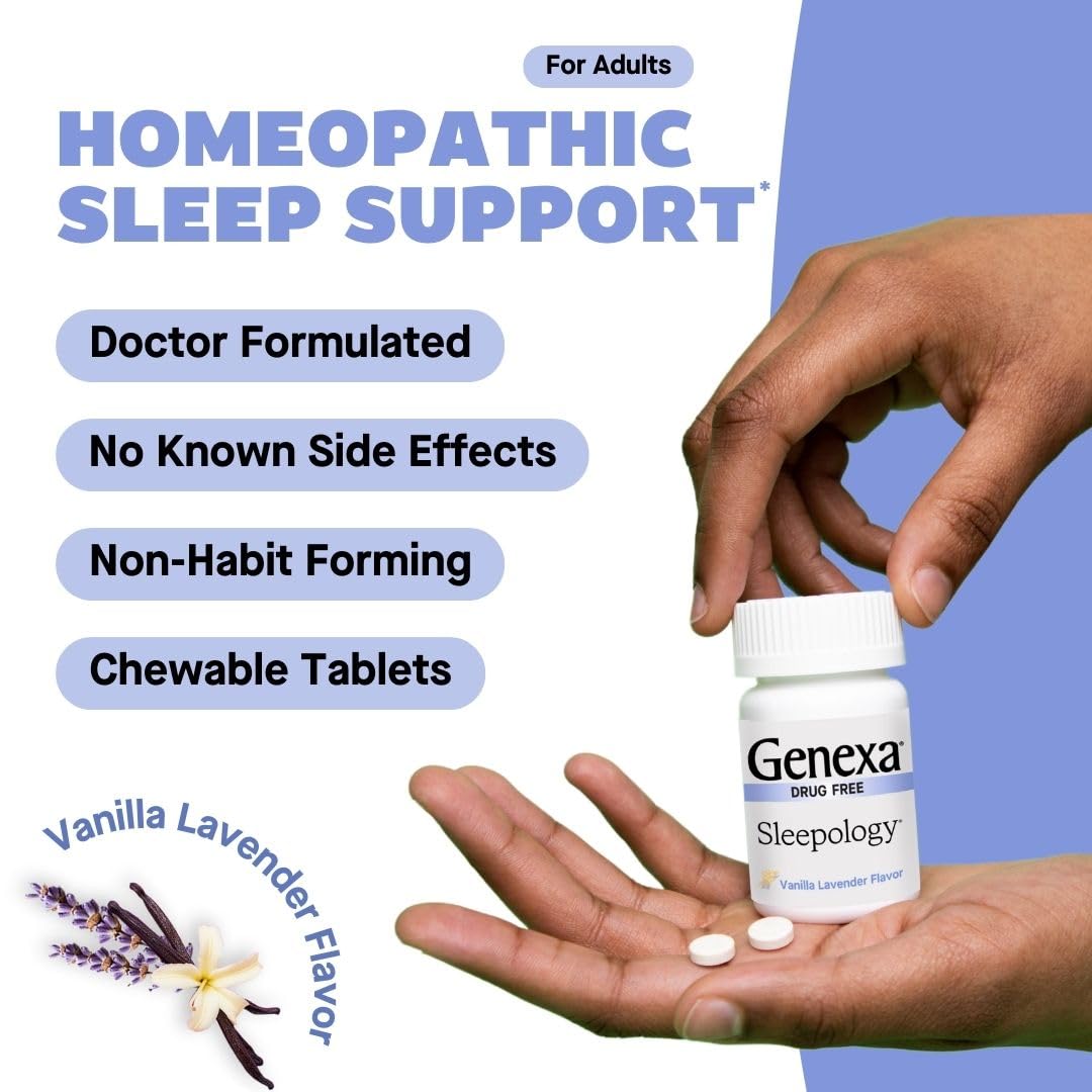 Genexa Sleepology, Melatonin Free Sleep Aid Made Clean, 60 Chewable Tablets