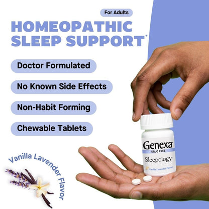 Genexa Sleepology, Melatonin Free Sleep Aid Made Clean, 60 Chewable Tablets