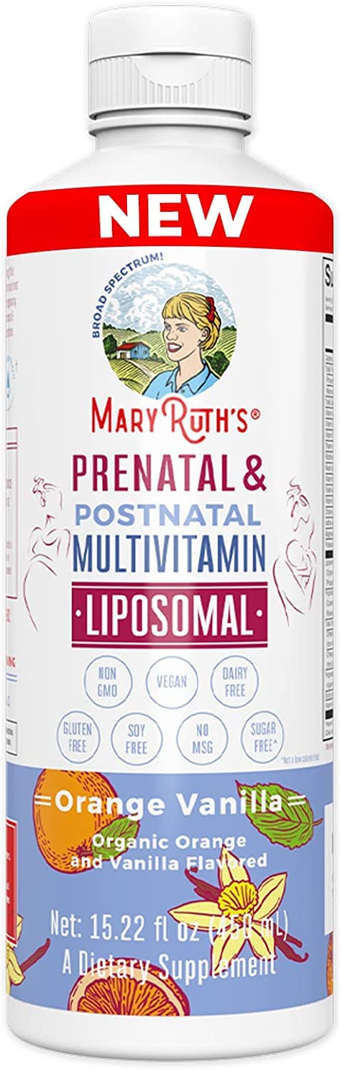 MaryRuth Organics Prenatal & Postnatal Liposomal Multivitamin Women, Sugar Free Liquid Vitamin