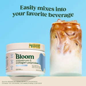 Bloom Nutrition Bovine Colostrum Powder with Vitamin B-12 for Gut Health, Immune Support, Hair Growth & Beauty Supplement | Unflavored, 25 Servings Bloom NutritionBuy Supplements Australia