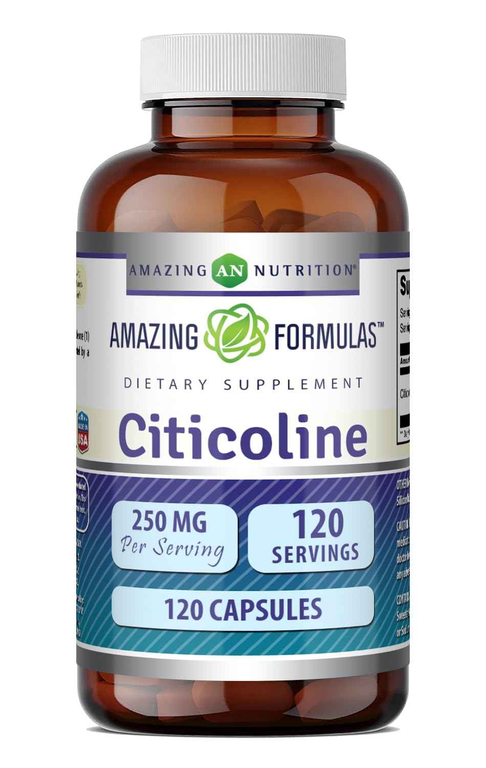 Amazing Formulas Citicoline 250 mg - Capsules Supplement - Non-GMO - Gluten Free - Made in USA (60 Count)