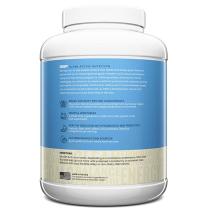 TrueFit Grass-Fed Whey Protein Powder + Fiber & Probiotics, Vanilla Shake - 25g Gut Healthy Protein with Fiber, Probiotics & Non-GMO Superfoods for Complete Meal Replacement Shake with Nothing Fake