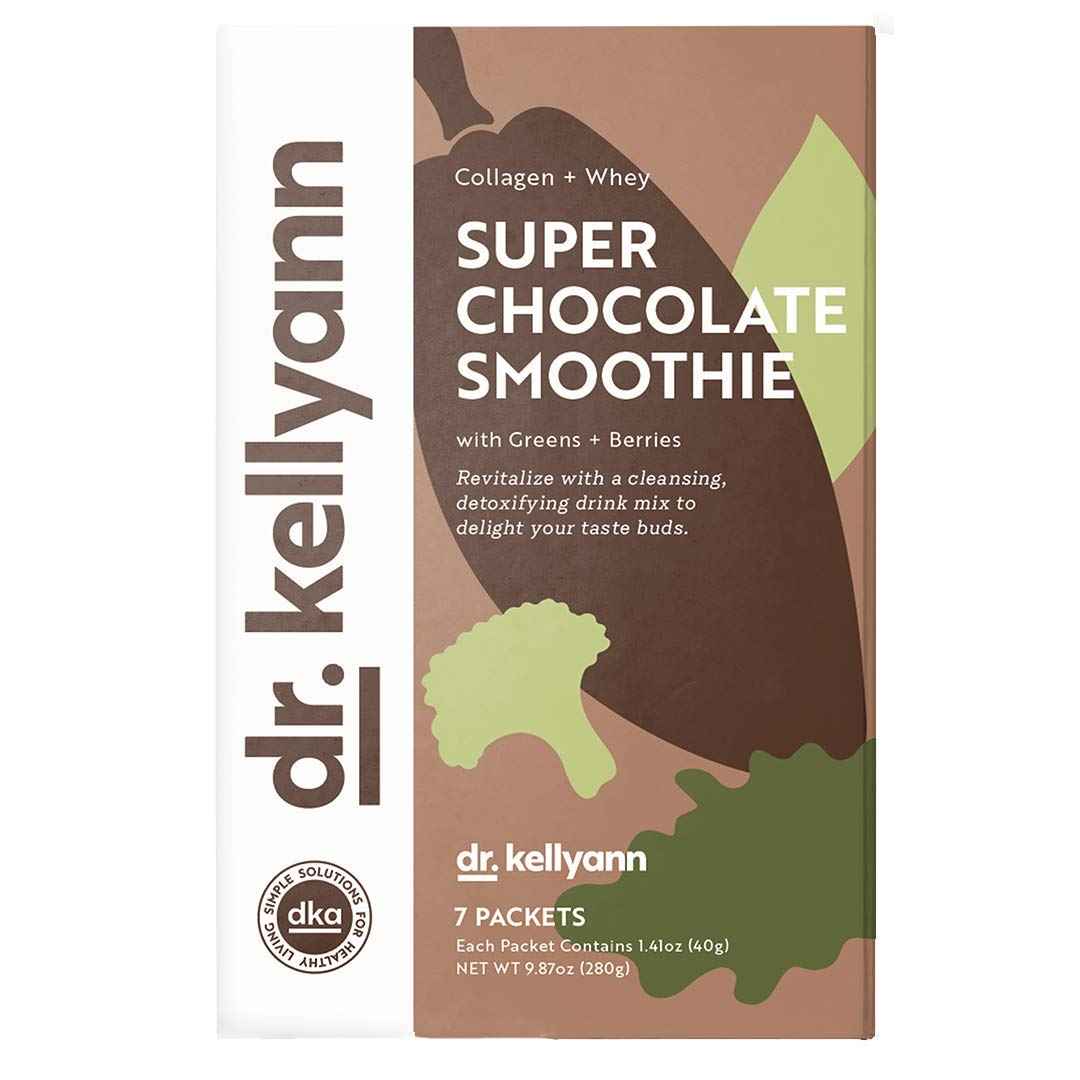 Dr. Kellyann Super Chocolate Collagen Smoothie (7 Servings) - Protein Shake, Keto & Paleo-Friendly, Supports Skin & Gut, 1 Pack