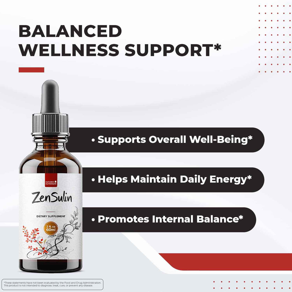 Nature’s NutriWave ZenSulin - Natural Liquid Supplement with Cinnamon, Licorice Root, Turmeric & More - 60ml, 1 Month Supply - Non-GMO, Gluten-Free, Made in USA
