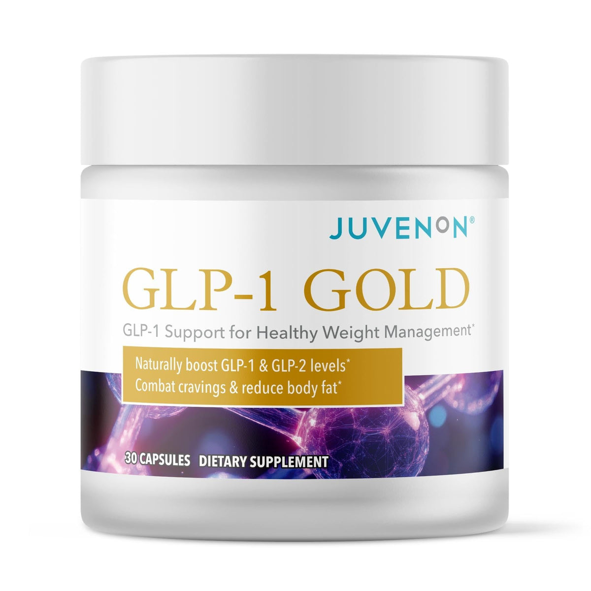 Juvenon GLP-1 Gold™ – Metabolic Support Supplement with CQR-300® & Eriomin™ – Helps Maintain Healthy Weight, Energy & Nutrient Metabolism – 30 Capsules