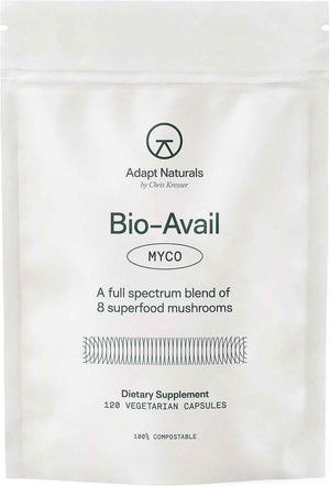 Adapt Naturals Bio-Avail Myco, 8-in-1 Superfood Mushroom Supplement Complex - Lions Mane, Chaga, Cordyceps, Reishi, Shiitake, Tremella, Turkey Tail, Maitake - Immune & Cognitive Function - 30 Day Supply