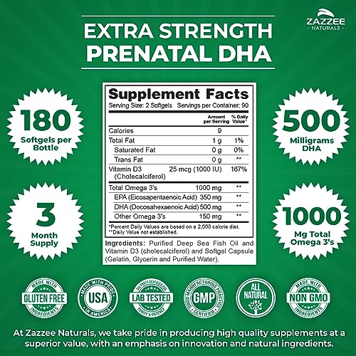 Zazzee PREGNOSITOL Powder and Extra Strength Prenatal DHA