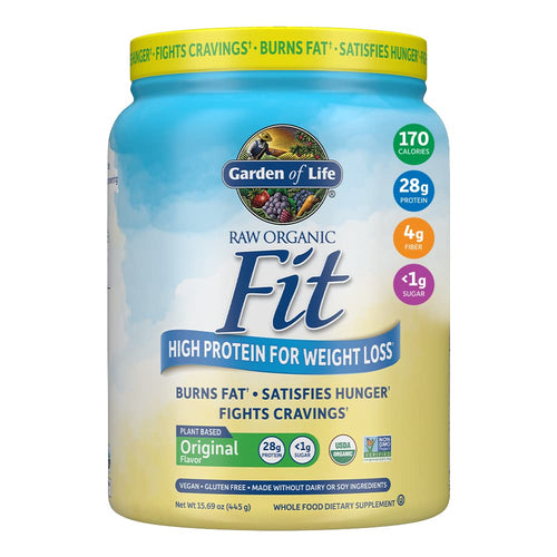 Garden of Life Raw Organic Fit Powder, Original - High Protein for Weight Loss (28g) Plus