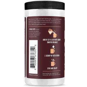 Keto Cocoa - Keto Hot Chocolate Drink Mix Powder - Sugar Free, Low Carb with Protein and MCT Oil Powder