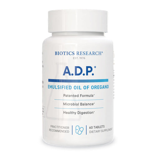 BIOTICS RESEARCH A.D.P. Emulsified Oil of Oregano Tablets for GI Health -Sustained Release for High Absorption Contains Carvacrol, Wild Oregano Oil 50mg/S - Patented Formula -Non GMO –120 Tablets