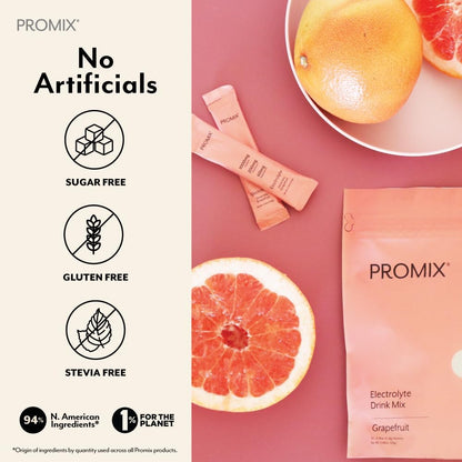 ProMix Nutrition Electrolytes Powder Hydration Packets - Himalayan Pink Salt, Magnesium, Potassium, Vitamin C - Sugar Free - 30 Count