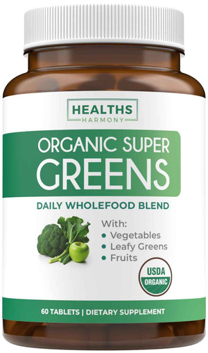 Super Greens & Vitamin C (1-Month Supply) Greens & C Synergy Bundle of Organic Super Greens Powder - Complete Superfood (60 Capsules) & & Vitamin C Immune Support (60 Vegetarian Caps)(Non-GMO)