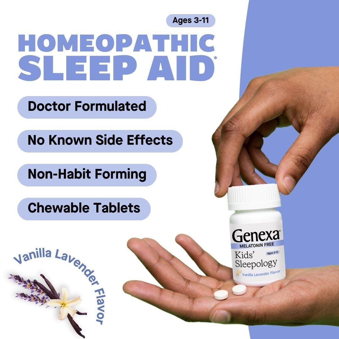 Genexa Kids Sleepology, Melatonin Free Sleep Aid Made Clean, 60 Chewables
