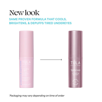 TULA Skin Care ‘Spresso Energizing Eye Balm (Rose Glow) - 10g (0.35 oz) - Rosy Caffeine Eye Stick for Brightening & Dark Circles