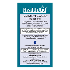 HealthAid LungForte 30 Tablets – Daily Antioxidant Lung Support with NAC, Resveratrol, Olive Leaf, Thyme & Vitamins A, C & D3 – Vegetarian, Non‑GMO HealthAidBuy Supplements Australia