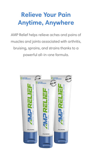 AMP RELIEF Cream - 4oz - All Natural Topical Pain Cream with Arnica, Boswellia, Eucalyptus and Menthol AMP RELIEFBuy Supplements Australia