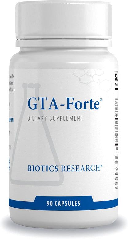 BIOTICS RESEARCH GTA-Forte - Endocrine Glands Support, Promotes Optimal Hormonal Balance, Contains Porcine Glandular, Phytochemically Bound Trace Elements Zinc, Selenium, Copper, Rubidium 90 Caps